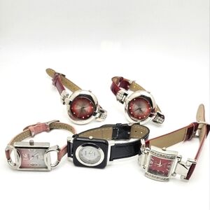 SUISSE 5 piece Watch Collection Red Black Pink